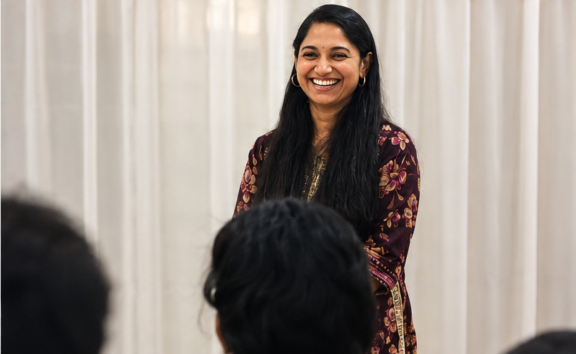 Founder guiding a client through a personalized coaching conversation